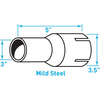 Truck Exhaust Expanded Adaptor, Mild Steel - 3" / 3.5" Inside Diameter